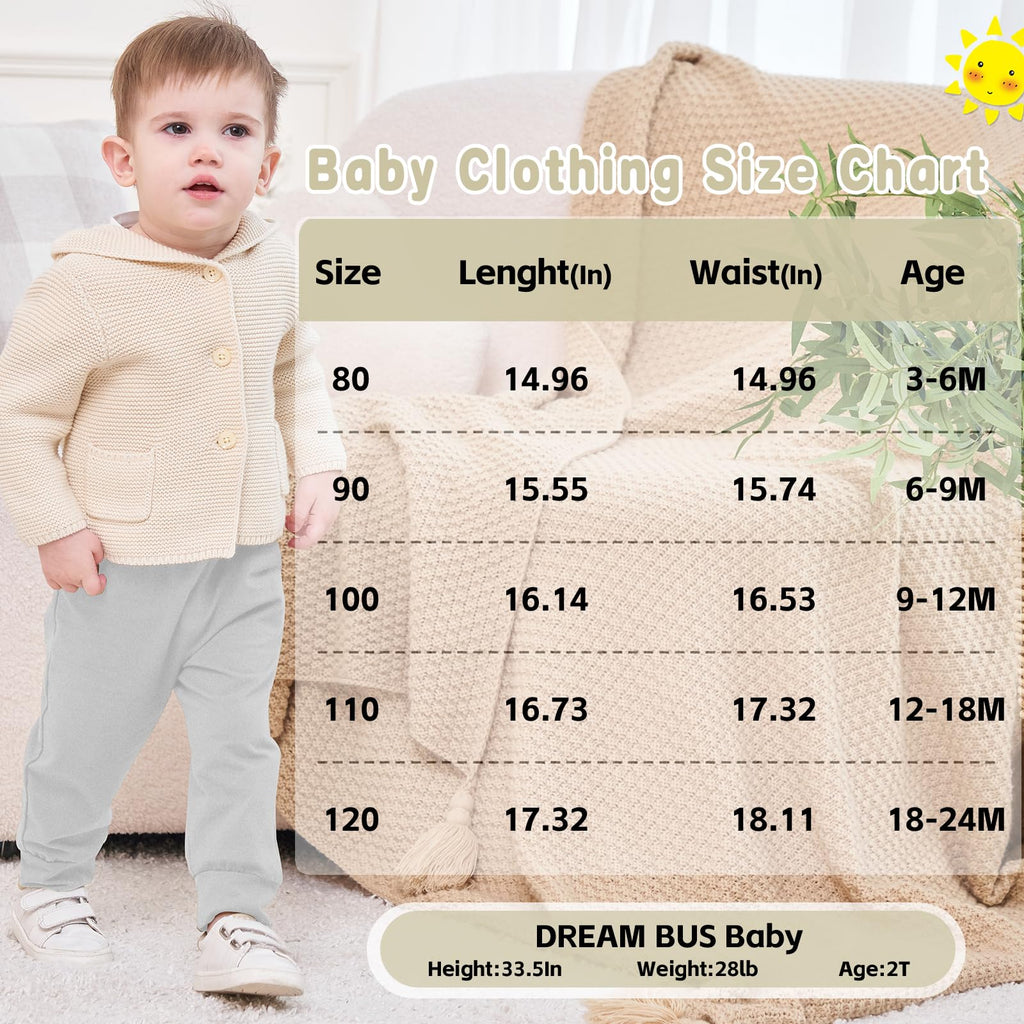 DREAM BUS Pack of 3 Toddler Jogger Pants with Pocket Toddler Boy Sweatpants Baby Boy Pants Infant Newborn Leggings