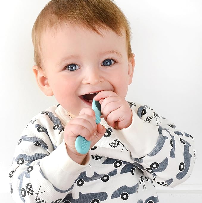 PrimaStella Silicone Chew Spoon Set for Babies and Toddlers - Safety Tested - BPA Free - Microwave, Dishwasher and Freezer Safe