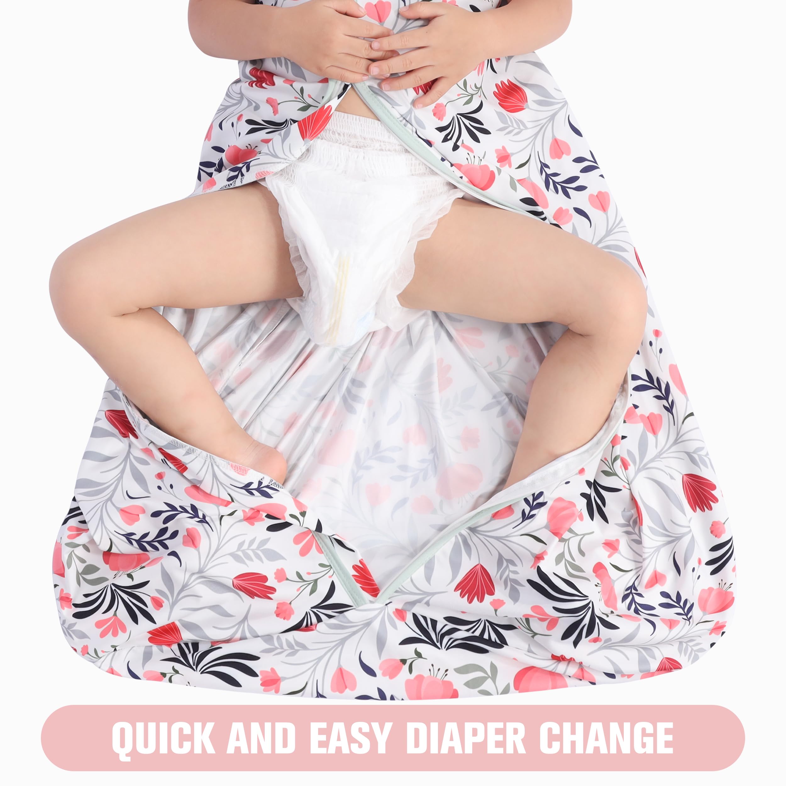 GUNTAIL Baby Sleep Sack 12-18 Months 3 Pack Baby Wearable Blanket 100% Rayon Cotton 2-Way Zipper Toddler Sleeping Sack.Comfy Soft Lightweight TOG 0.3 (Banana&Flower&Pink,)
