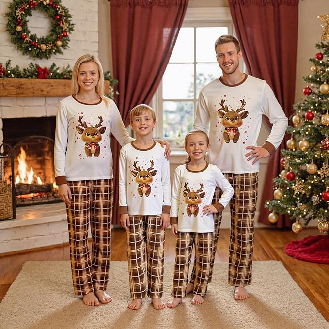 Awoscut Family Christmas Pajamas Matching Pajamas for Family, Xmas PJs Sets Holiday Sleepwear