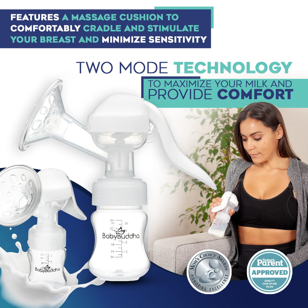 Manual Breast Pump, Single Hand Expression Breastmilk Pump, Cordless 1-Pack