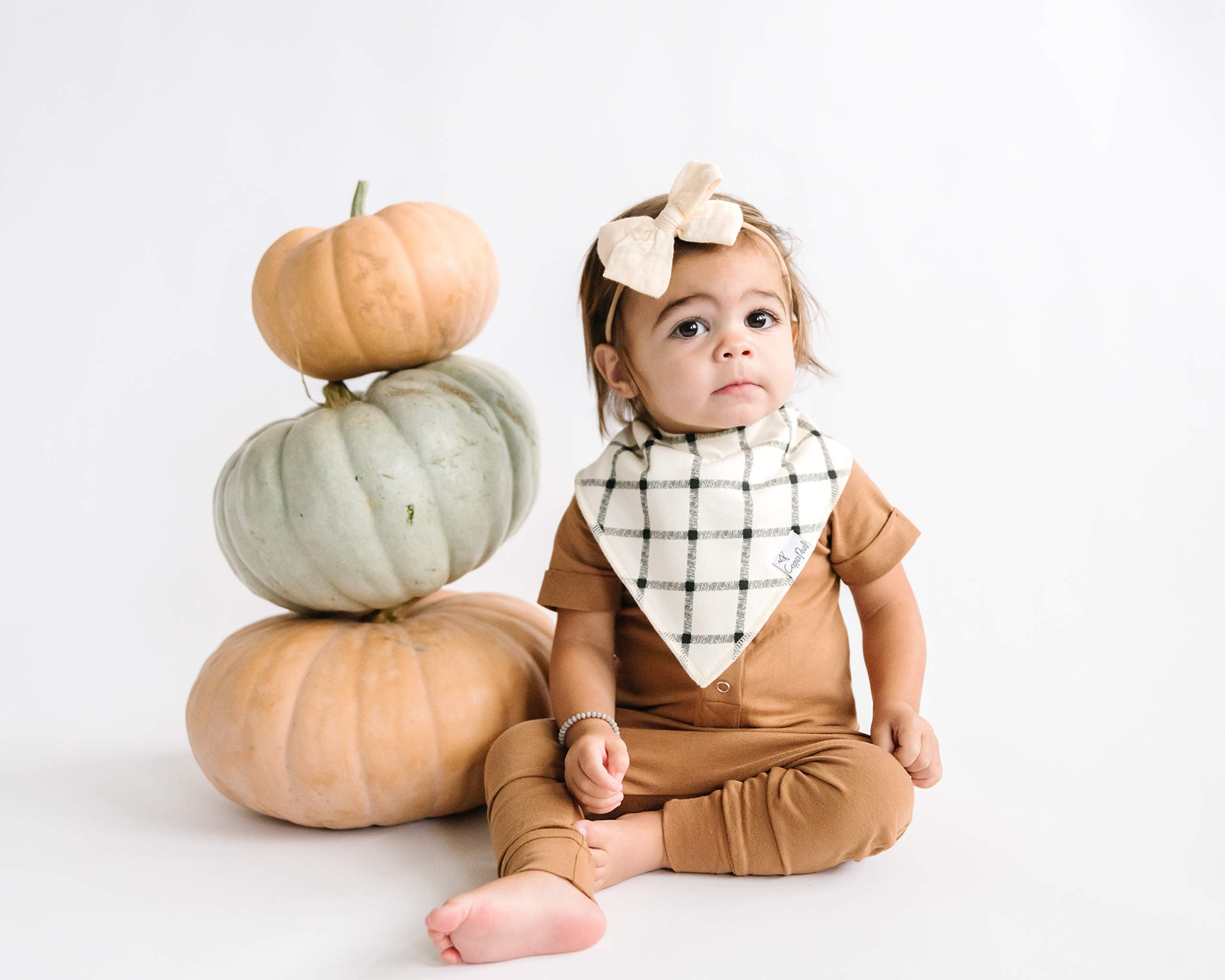 Copper Pearl Baby Bibs for Baby Boy or Girl – Bandana Drool Bibs for Teething, Absorbent Bibs for Eating, Newborn to Toddler, 4 Pack, Patch