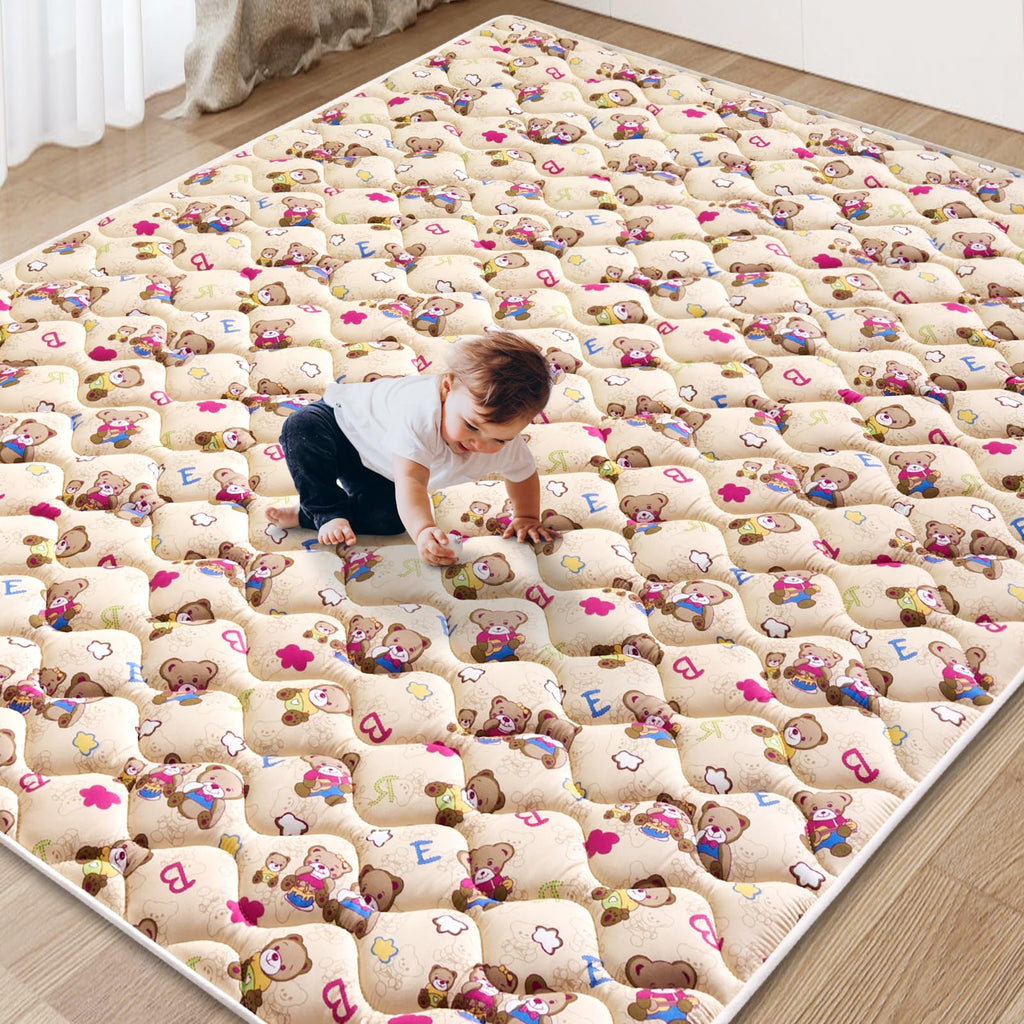 Baby Play Mat - 79" X 63",Premium Thicker Foam One-Piece Machine Washable, Extra Large Anti-Slip Soft Cushioning Foam Playmats for Babies and Toddlers, Foldable Baby Crawling Mat for Playpen