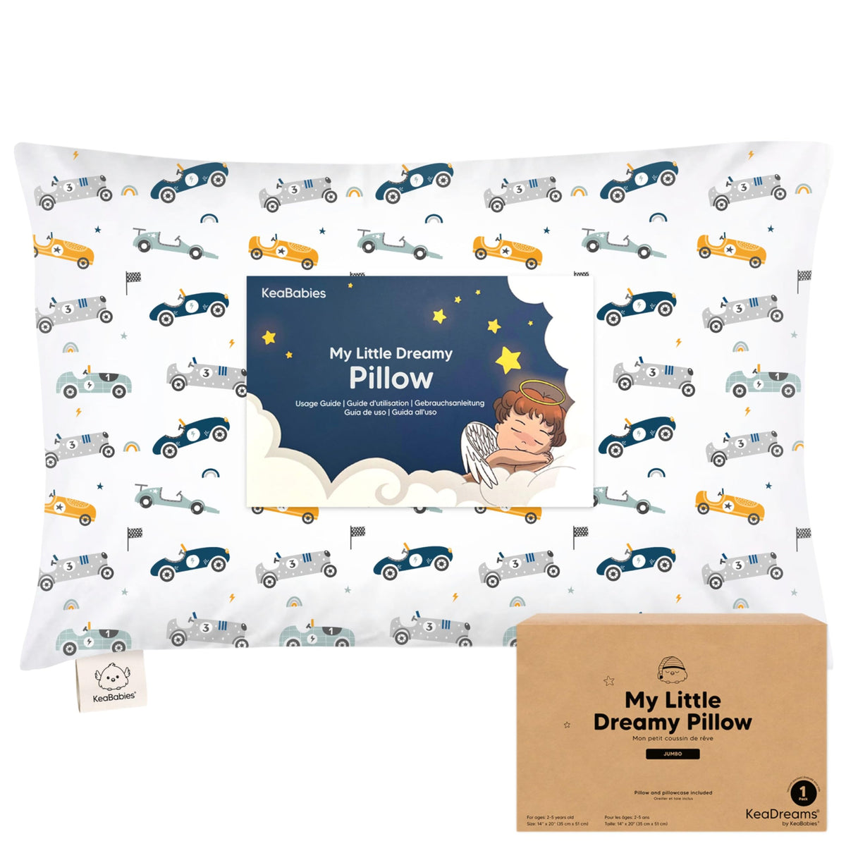 KeaBabies Organic Toddler Pillow with Pillowcase, Jumbo 14X20 (KeaFriends)