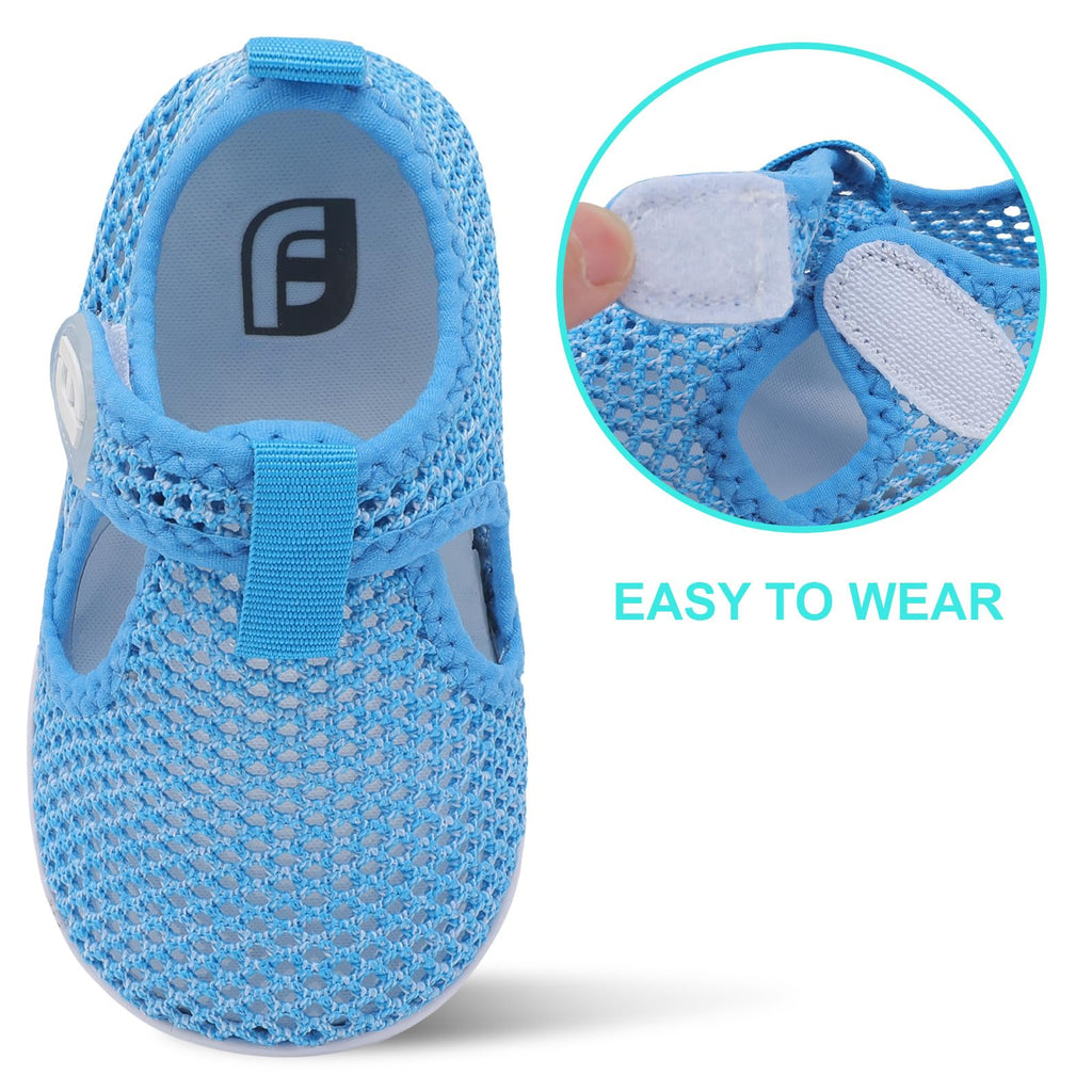 JOINFREE Water Shoes Unisex-Child Boys Girls Athletic Walking Sneakers Slip on Shoes for Kids Mesh Blue 2.5-3 Years Toddler