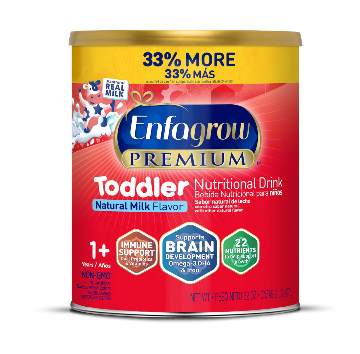 Enfagrow Premium Toddler Milk Nutritional Drink, Natural Milk, 32 Oz