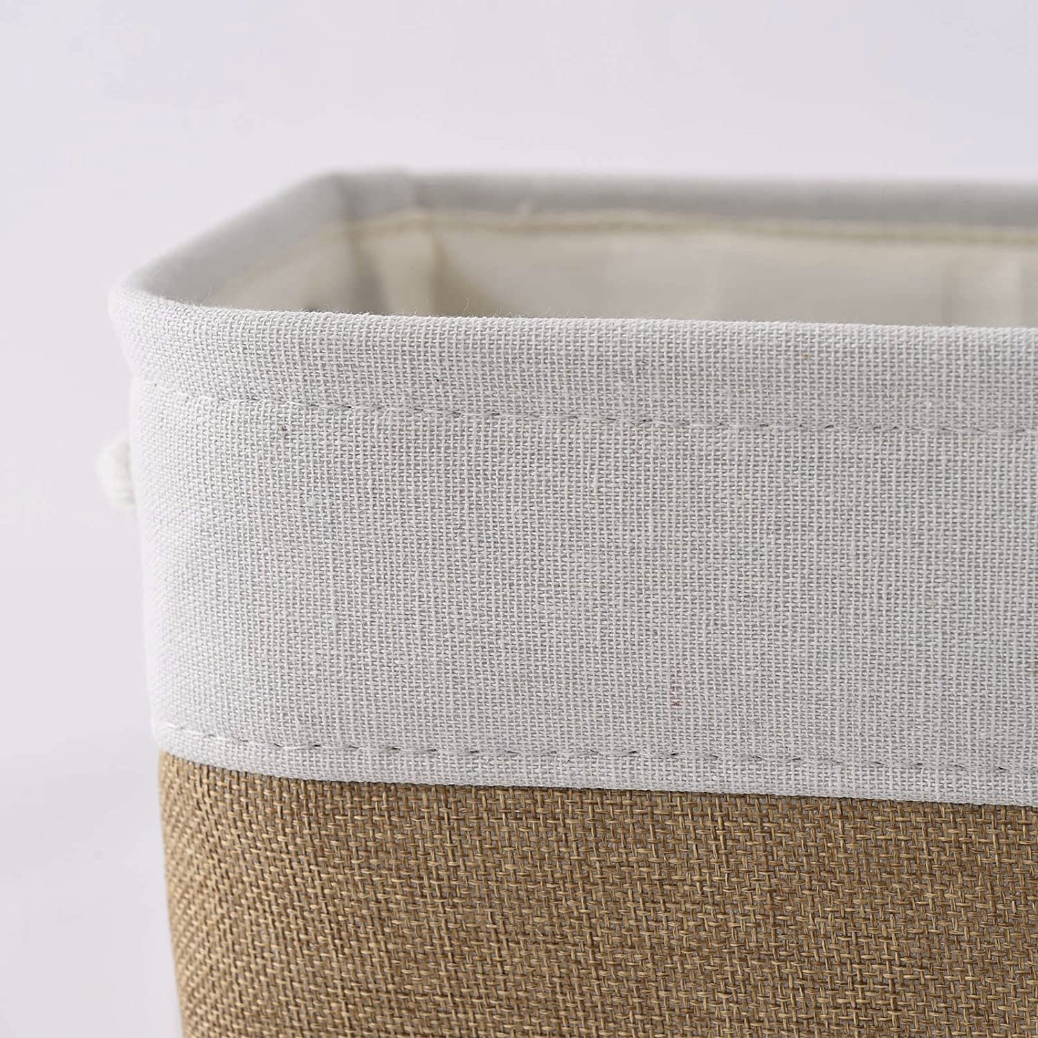 Sacyic Rectangular Fabric Storage Baskets for Organizing, Shelves, Decorative & Gift (White & Peru)