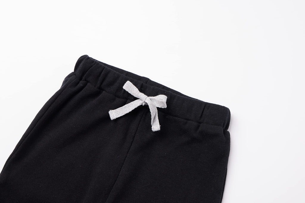 AIUI-HARNSBORN Baby 3 Pack Flexy Pants and Leggings, Infant Boys Girls Tapered Ankle Jogger Pant(Newborn, Blue/Black/Gray)