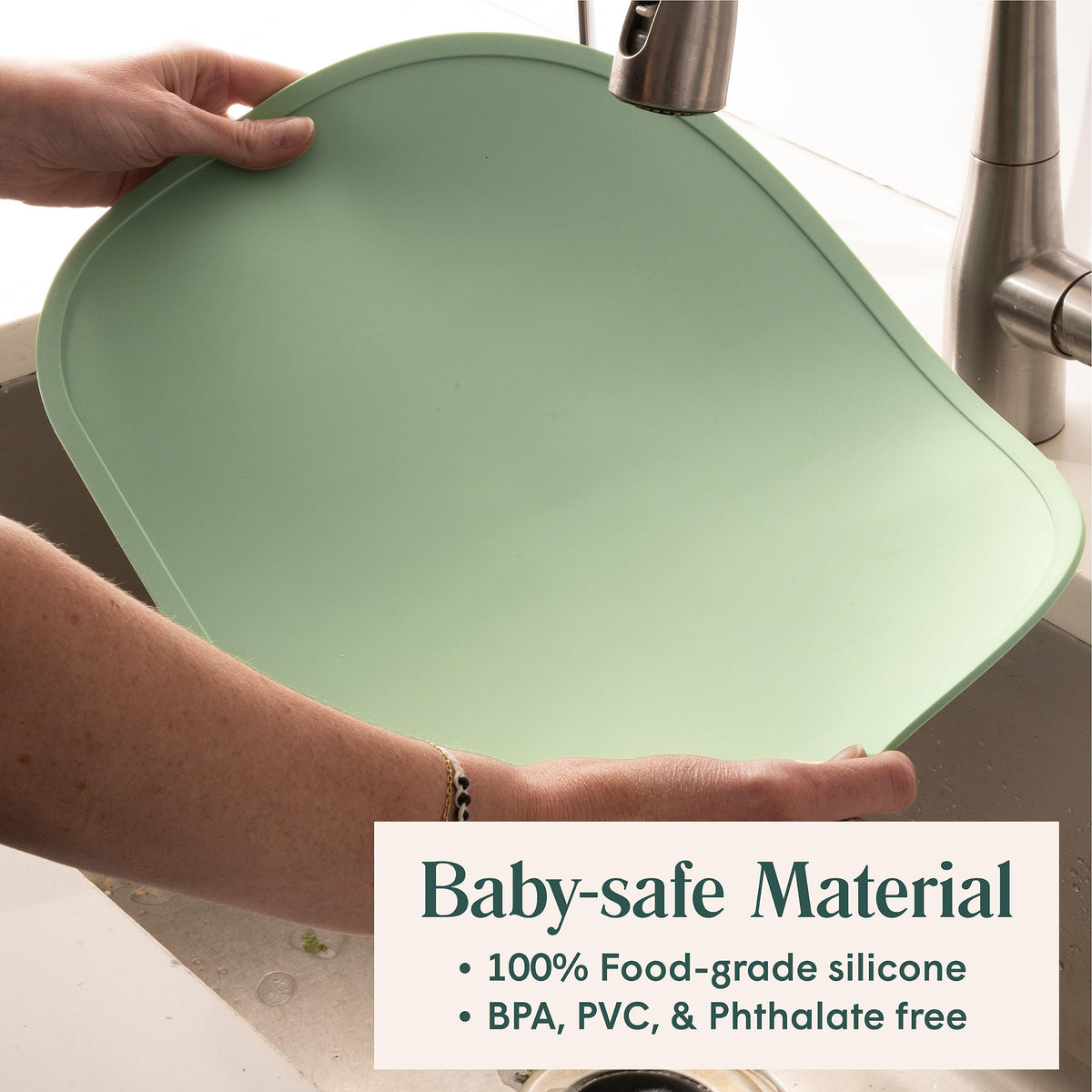 Simka Rose Silicone Baby Placemats that Stick to Table - Silicone Placemats for Toddlers Non Slip with Raised Edges - Kids Placemats for Dining Table Restaurants and Travel - Dishwasher Safe (Lilac)