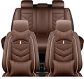 Leather Car Seat Covers Fit for LR Defender 2020-2025, 5 Seater Waterproof and Wear-Resistant Seat Cover Interior Accessories(Full Set with Pillow,Coffee)