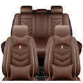 TENDER GLOW Leather Car Seat Covers Fit for LR Defender 2020-2025, 5 Seater Waterproof and Wear-Resistant Seat Cover Interior Accessories(Full Set with Pillow,Coffee)