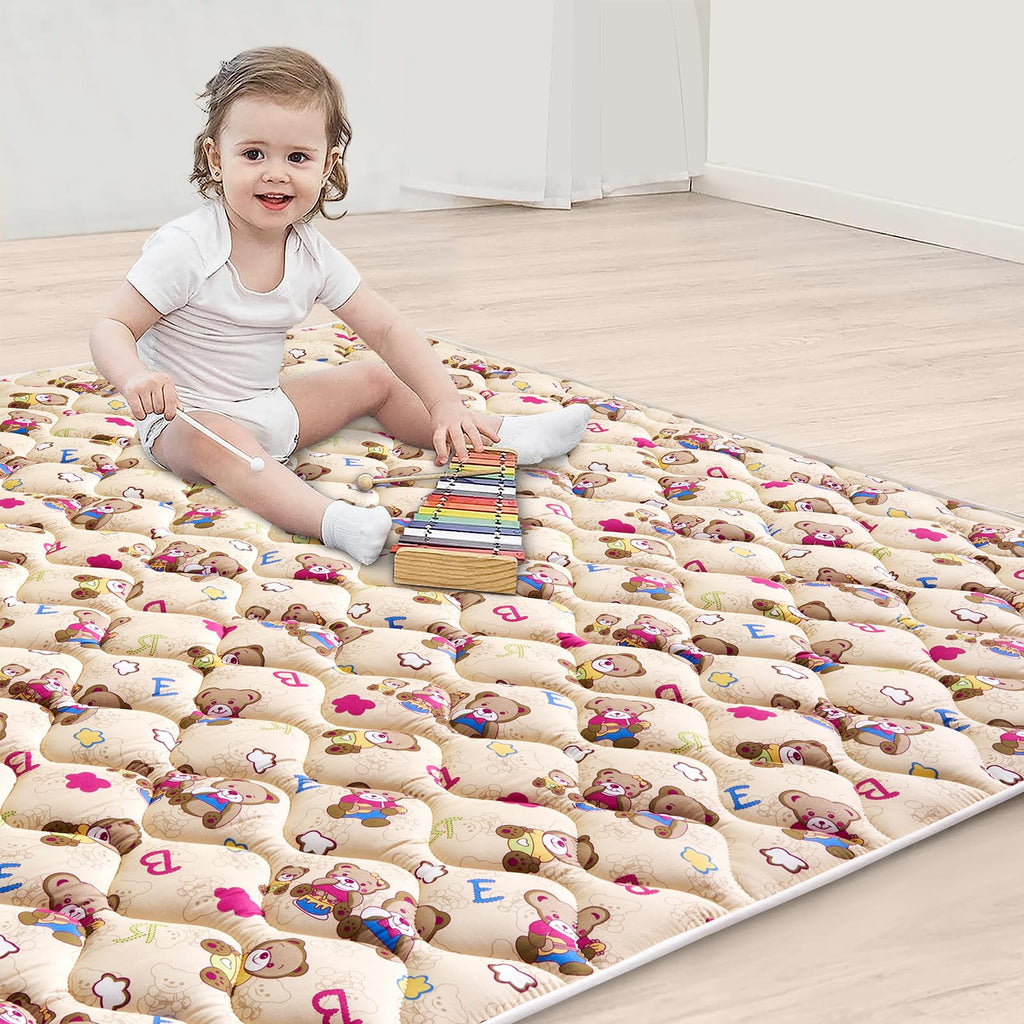 High-Density Foam Baby Play Mat, 36x36 Inches Thicken One-Piece Comfortable and Soft Playmat, Non Slip Machine Washable Floor Mat for Infants, Tapete para Bebes,Toddlers