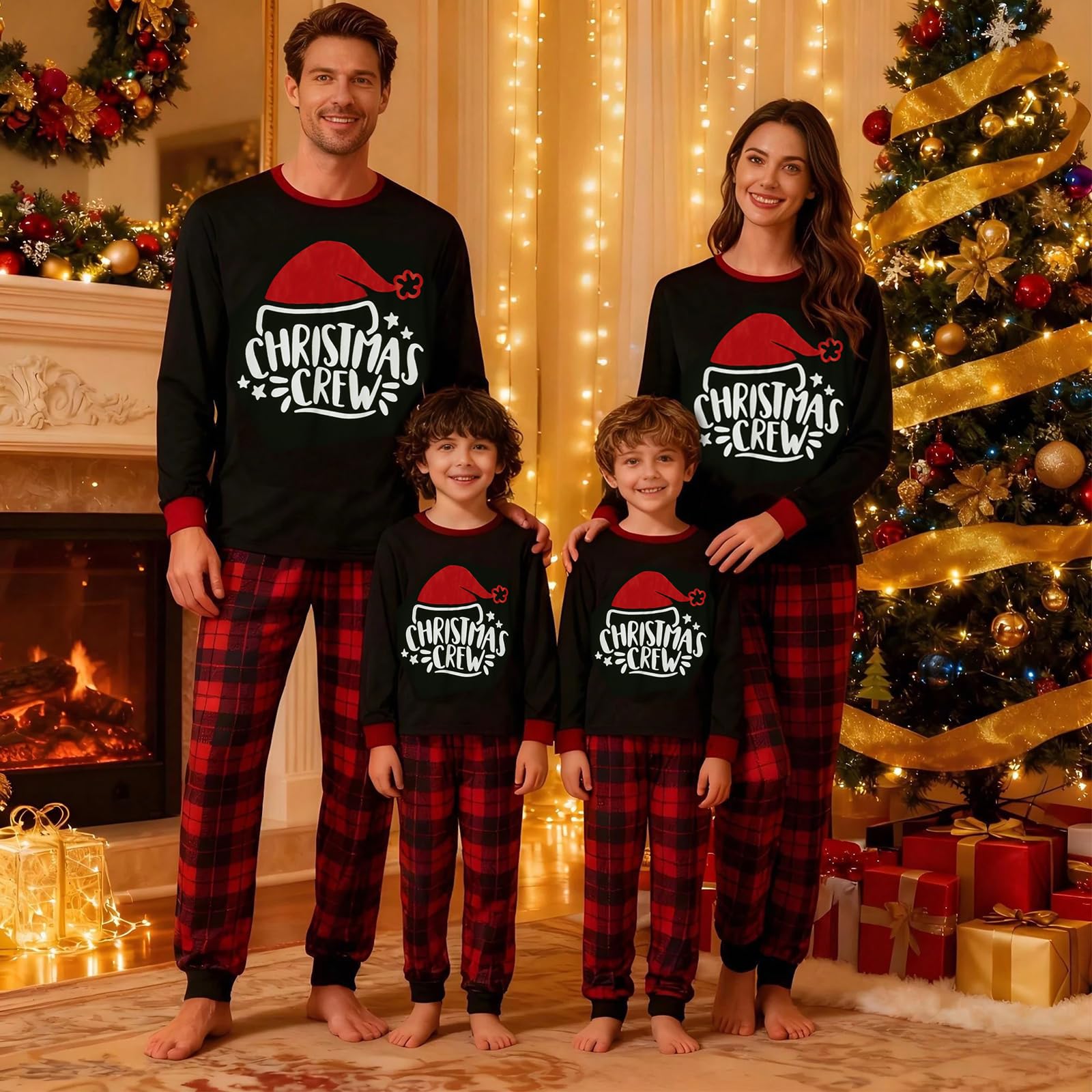 Awoscut Family Christmas Pajamas Matching Pajamas for Family, Xmas PJs Sets Holiday Sleepwear(#gj-7, Baby, 6 Months)