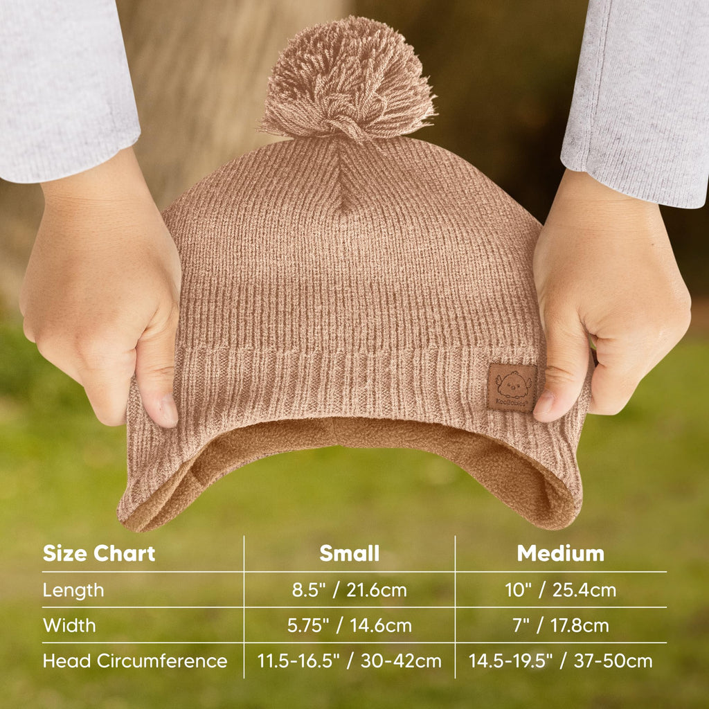 KeaBabies Baby Beanies, Winter Baby Hats for Boys, Girls (Dune, 6-36M)