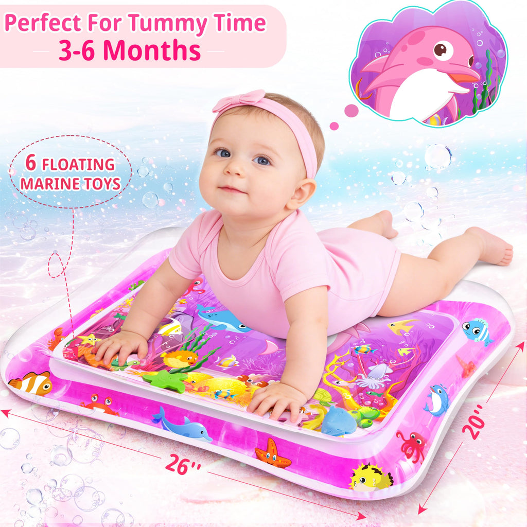 Yeeeasy Tummy Time Water Mat for Girl, Baby Girl Toys for 0, 3, 6, 9, 12 Months, Baby Girl Gifts, Develop Sensory Toys Kids' Indoor Climbers & Play Structures