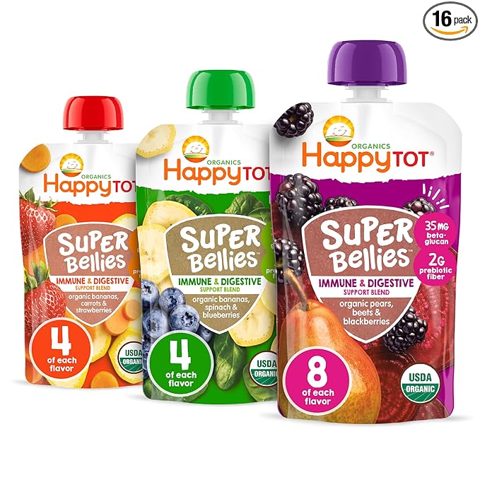 Happy Tot Organics Super Bellies Variety Pack, 4 Ounce(Pack of 16)