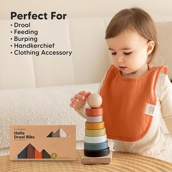 8-Pack Baby Bibs for Boys, Girls - Pullover Bibs for Drooling Teething Baby Girl & Boy Toddler, Newborn, Soft & Absorbent, Cute Colors, Large Torso Coverage Keep Infant Clean & Dry (Eclipse)