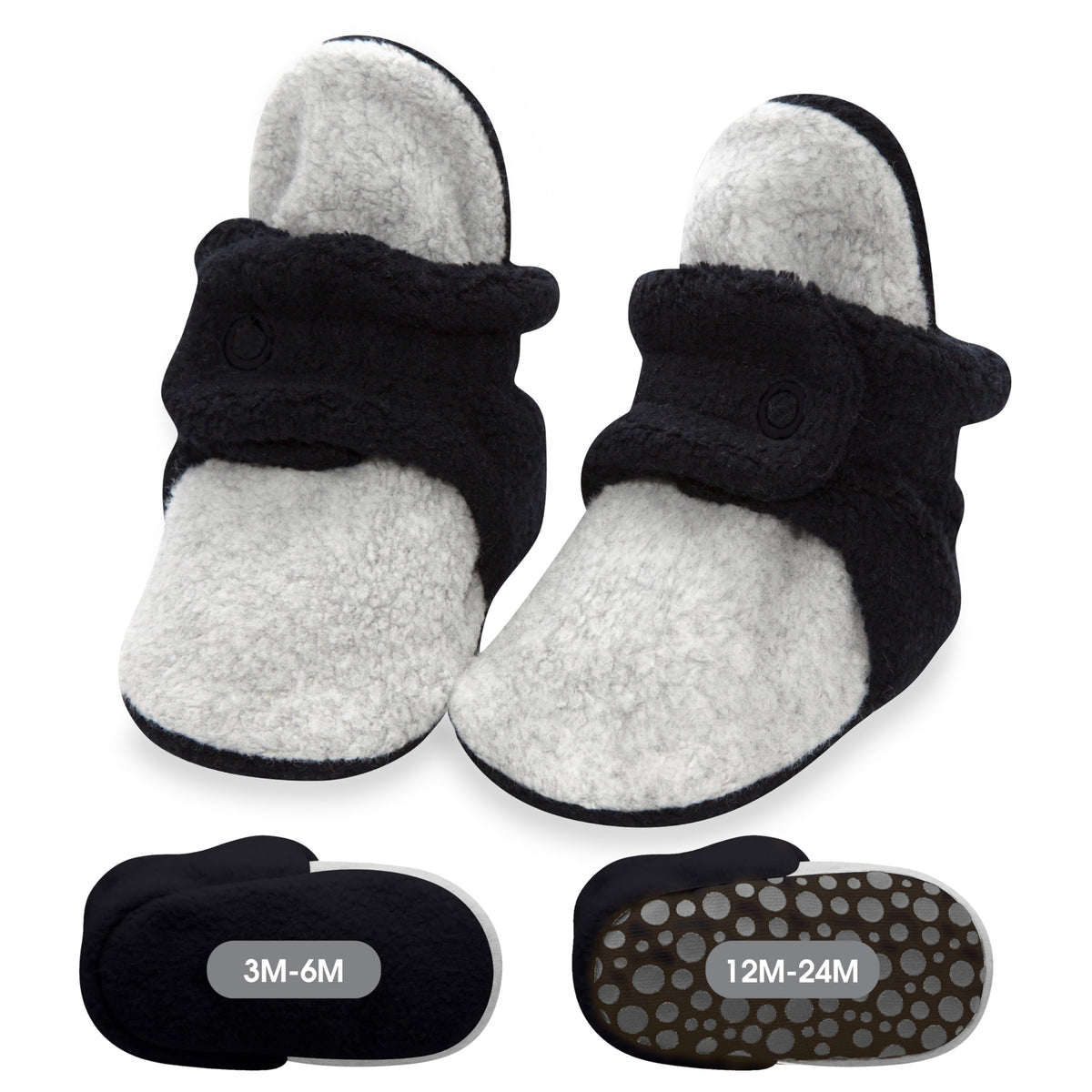 Zutano Unisex Fleece Baby Booties with Organic Cotton Lining, Newborn Essentials, True Navy, 3 Months