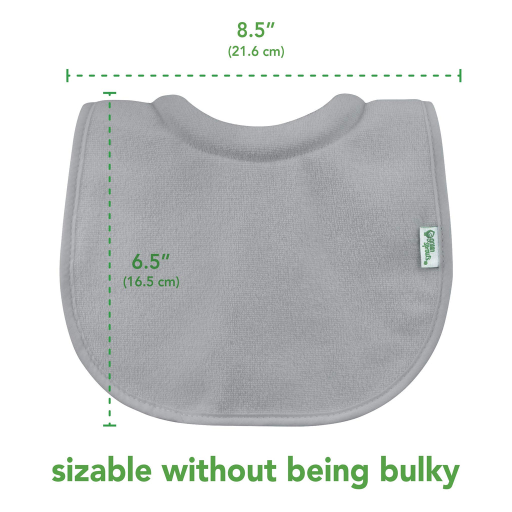 green sprouts Stay-dry Milk Catcher Bibs (3 Pack) | Collar absorbs milk to prevent rashes | Waterproof inner layer, Absorbent terry cotton, Machine washable