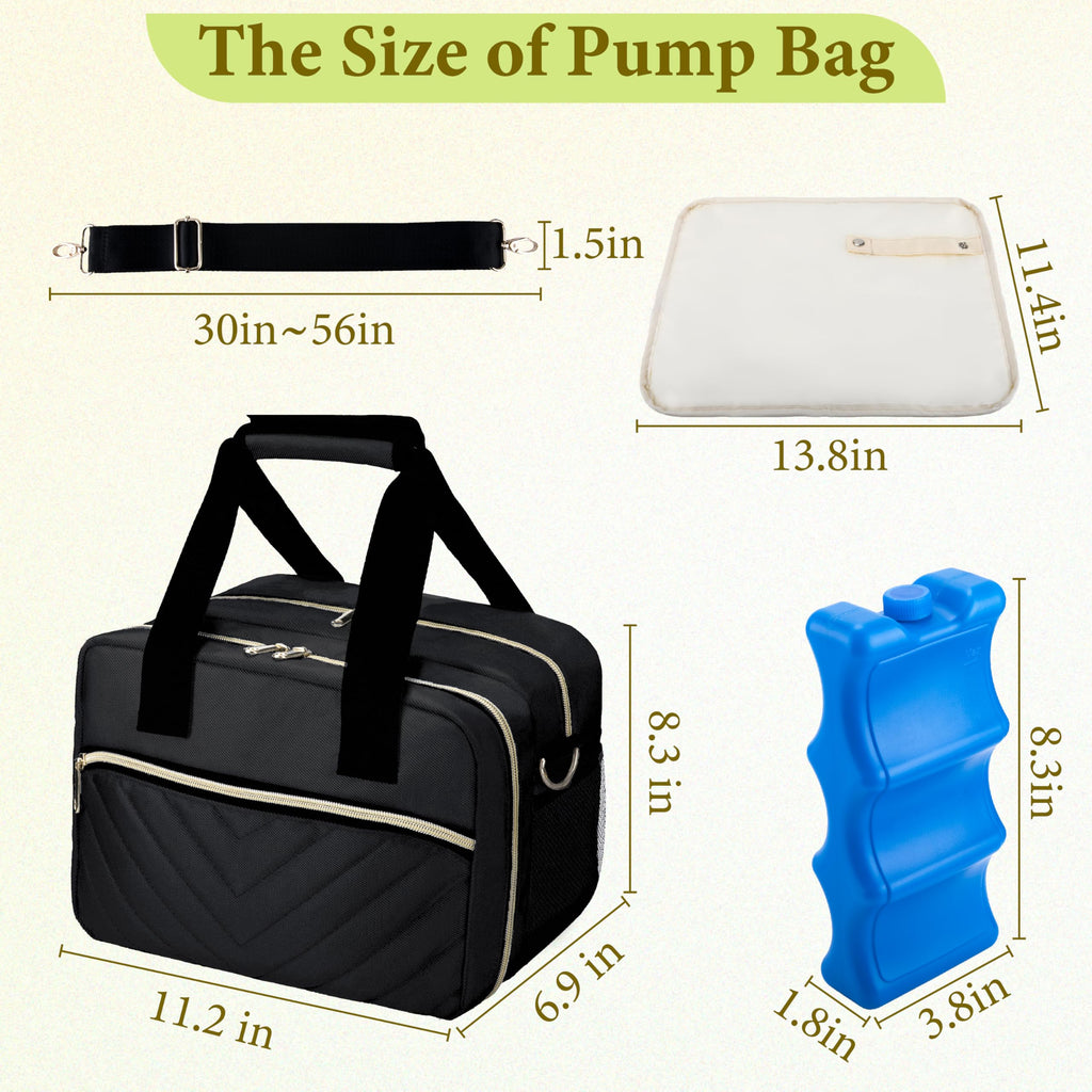 GDNasist Breastmilk Cooler Bag with Ice Pack, Fits Baby Bottles up to 9 Oz