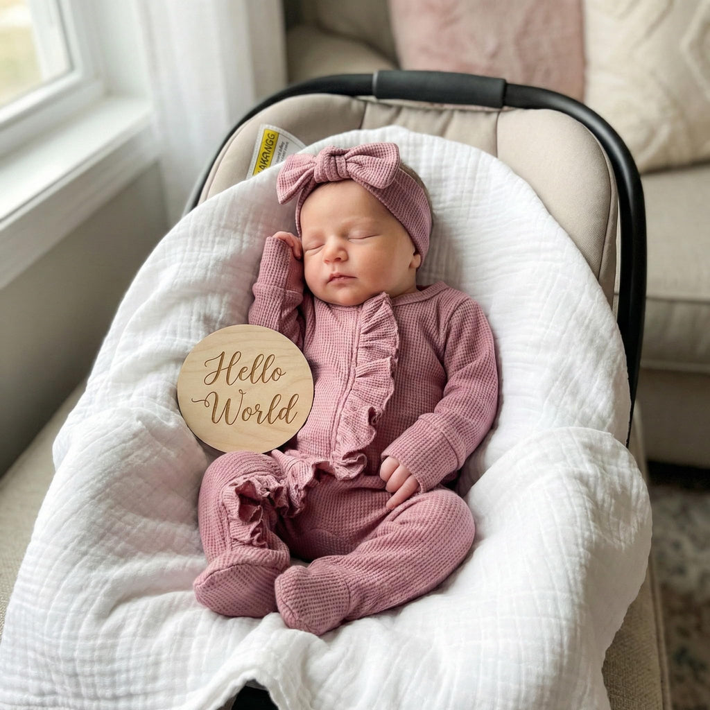 CIYCUIT Baby Girls Clothes Newborn Long Sleeve Zip Up Onesie Romper with Headband Fall Winter Outfits Purple 0-3 Months