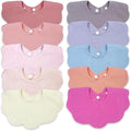 EllieHouse Baby Bibs for Girls Boys 10Pack Muslin Drool Teeth Drooling Teething Bibs Muslin Cotton for Infant Toddler
