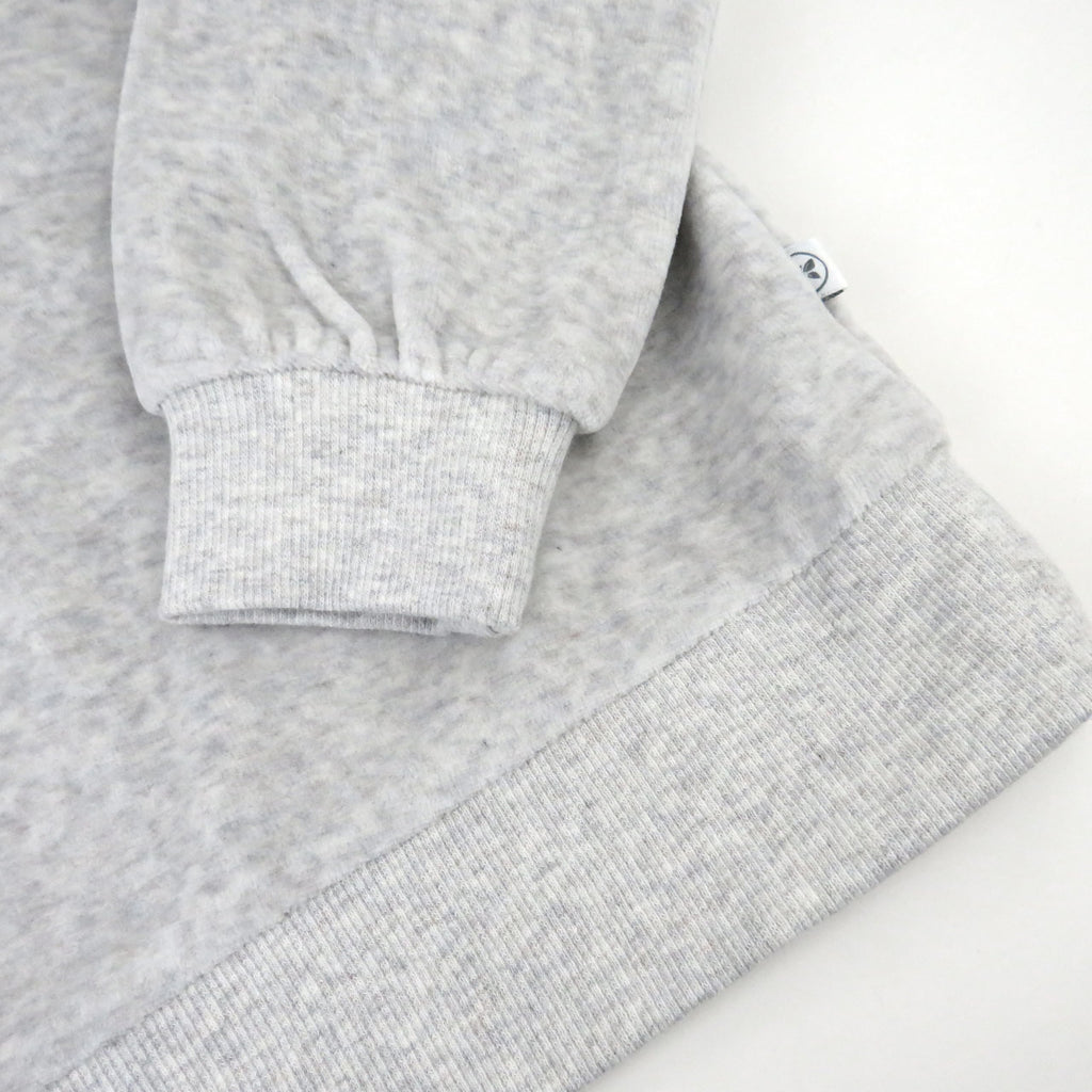 HonestBaby 2-Piece Cozy Velour Sweatshirt and Jogger Sweatpants Set 100% Organic Cotton for Toddler, Baby Boys, Girls, Light Gray Heather, 0-3 Months
