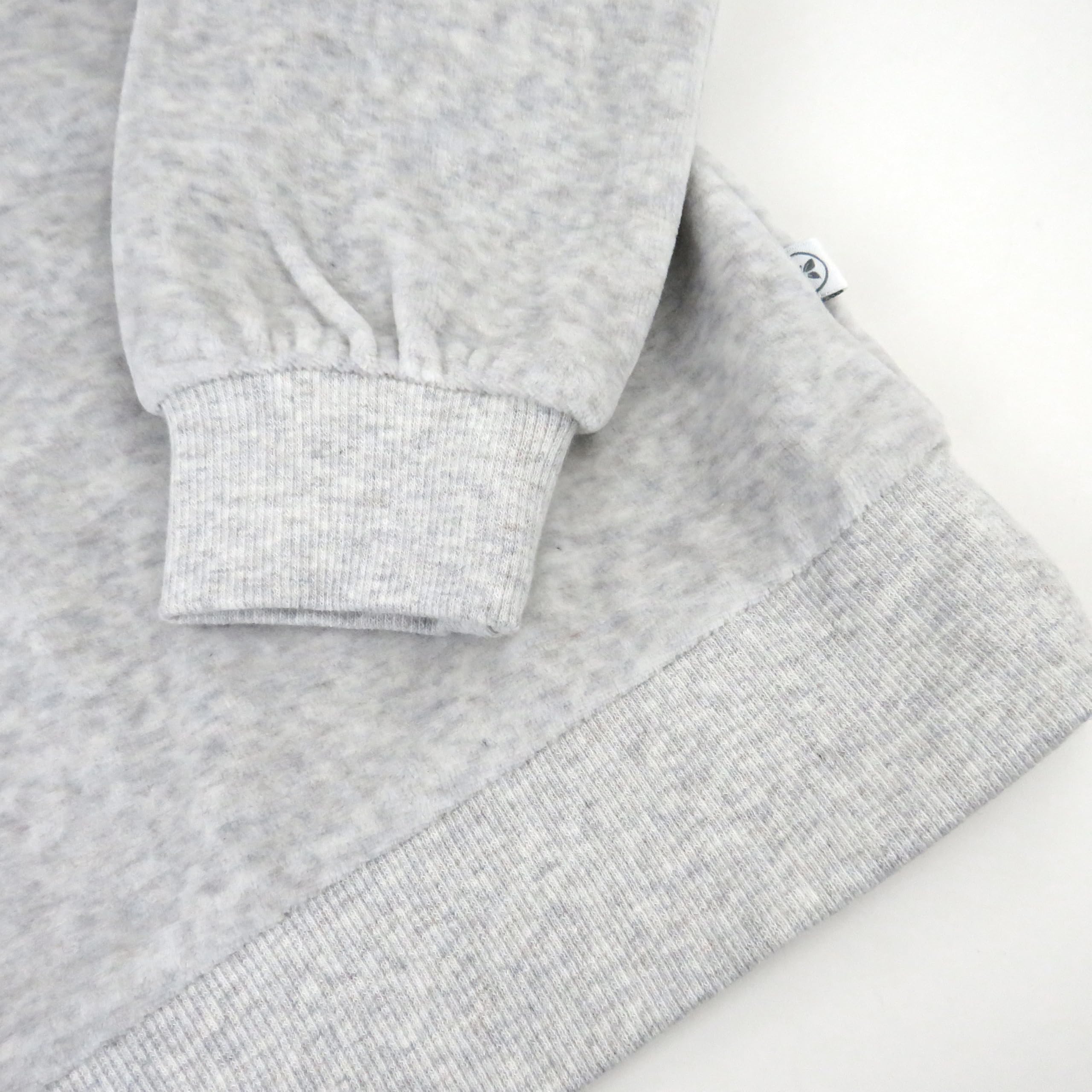 HonestBaby 2-Piece Cozy Velour Sweatshirt and Jogger Sweatpants Set 100% Organic Cotton for Toddler, Baby Boys, Girls, Light Gray Heather, 24 Months