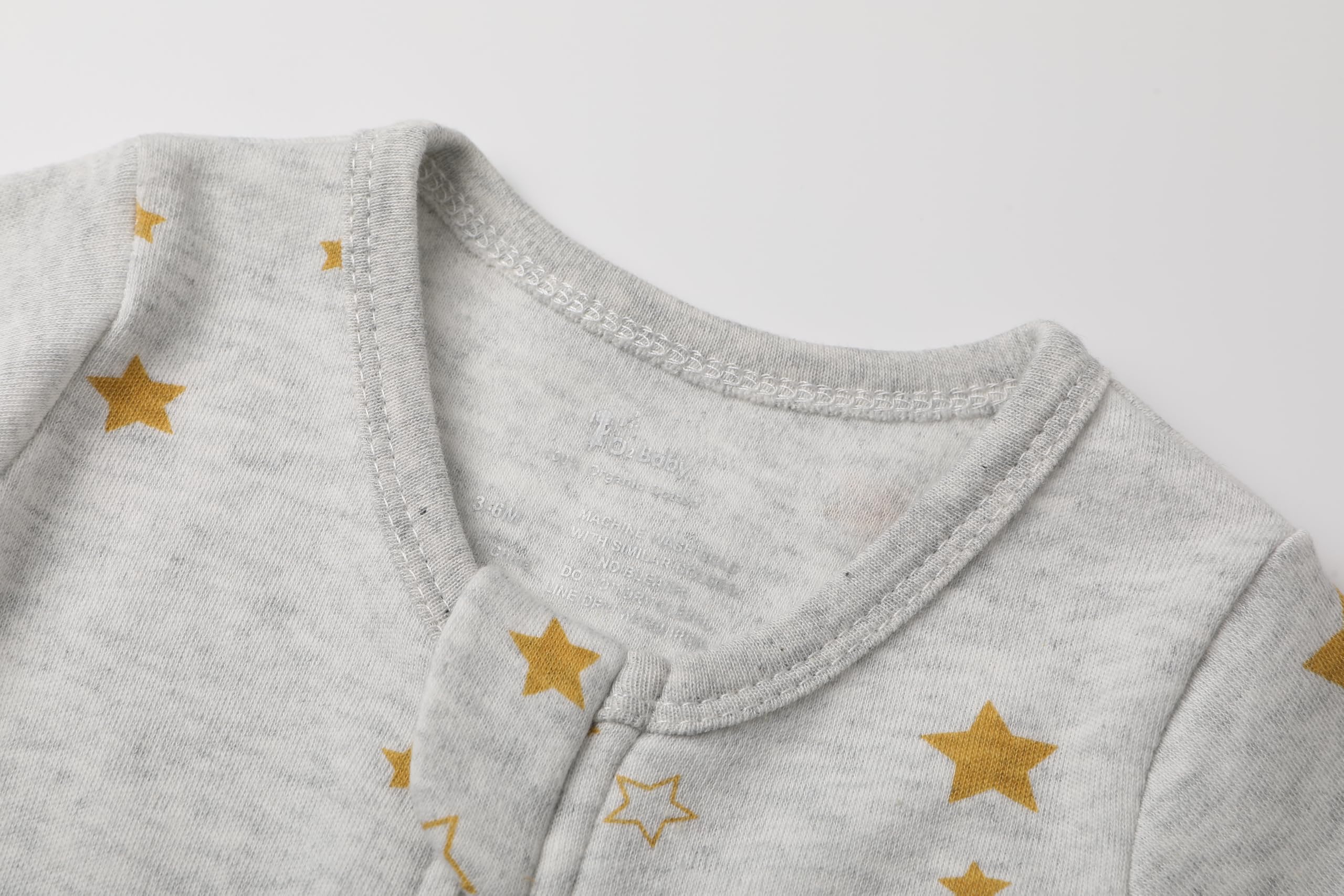 O2 BABY Baby Boys Girls Organic Cotton Zip Front Sleeper Pajamas, Footed Sleep 'n Play（0-3 Months, Star & Stripes）