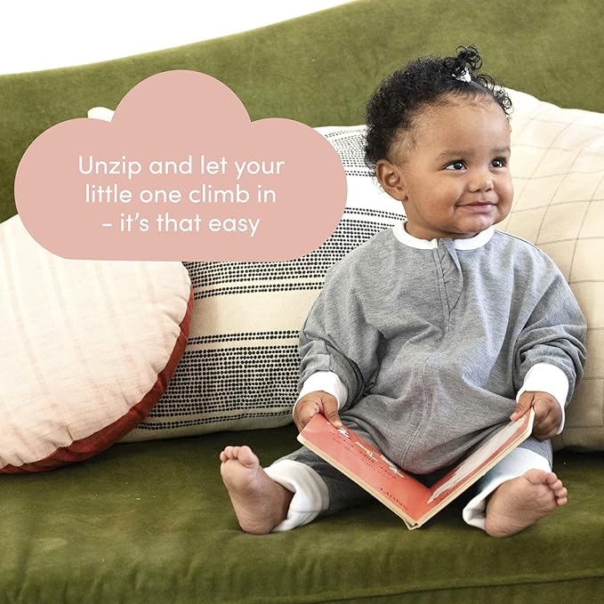 SleepingBaby Flying Squirrel Toddler Pajamas with Practical Zipper for Quick Diaper Changes and Travel Comfort - Heather Grey - 4-5T