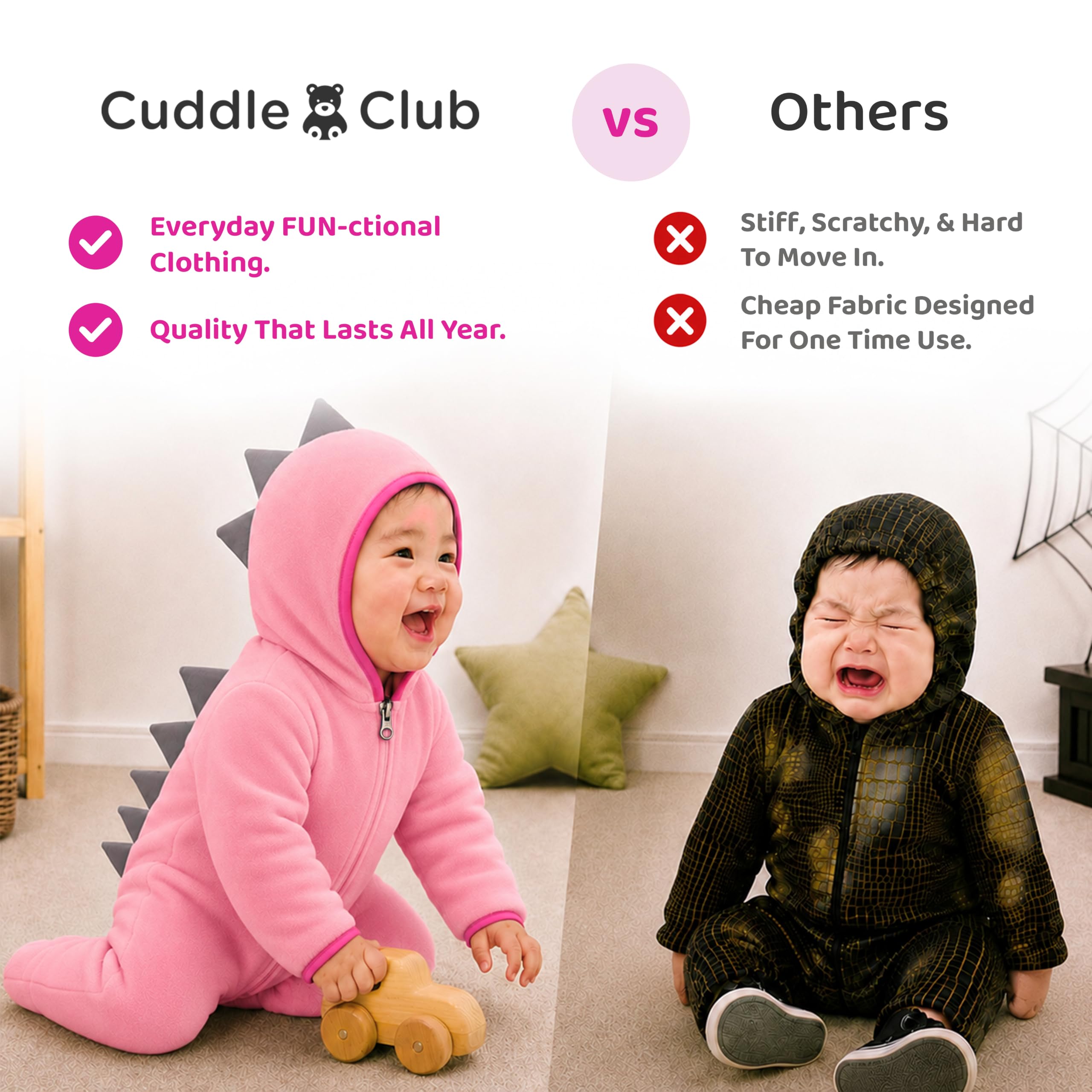 Cuddle Club Fleece Baby Bunting Bodysuit – Infant One Piece Kids Hooded Romper Outerwear Toddler Jacket