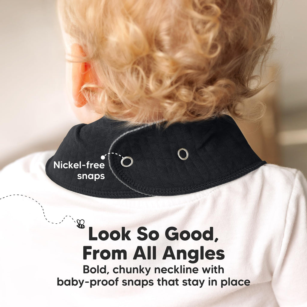 KeaBabies 8pk Organic Baby Bandana Bibs for Drooling Teething (Basic/Quin)