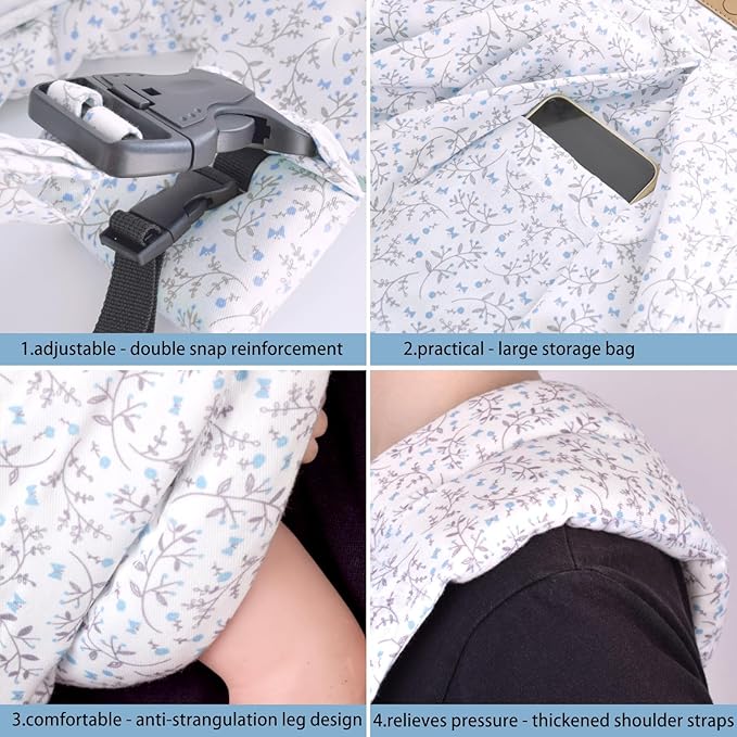 Baby Sling Carrier Newborn, Adjustable Easy Wearing Baby Nursing Warp Sling, New Mom Dad Soft Cotton Baby Front Holder Carrier for Infant Toddler Life Travel Essential Gifts (Blue Flower)