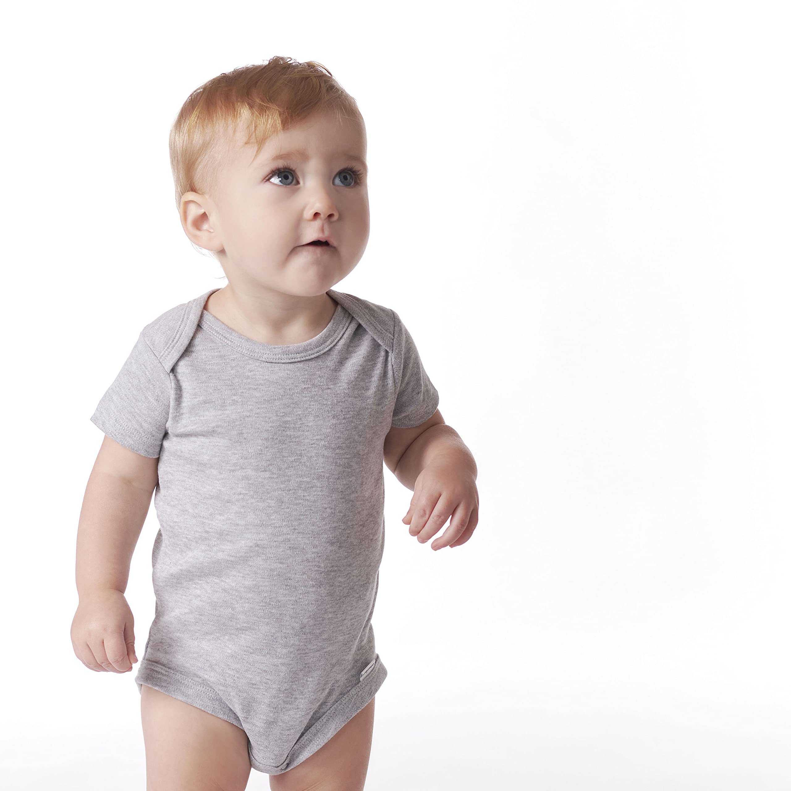 Gerber unisex baby 5-pack Solid Onesies Bodysuits Shirt, Gray, 18 Months US