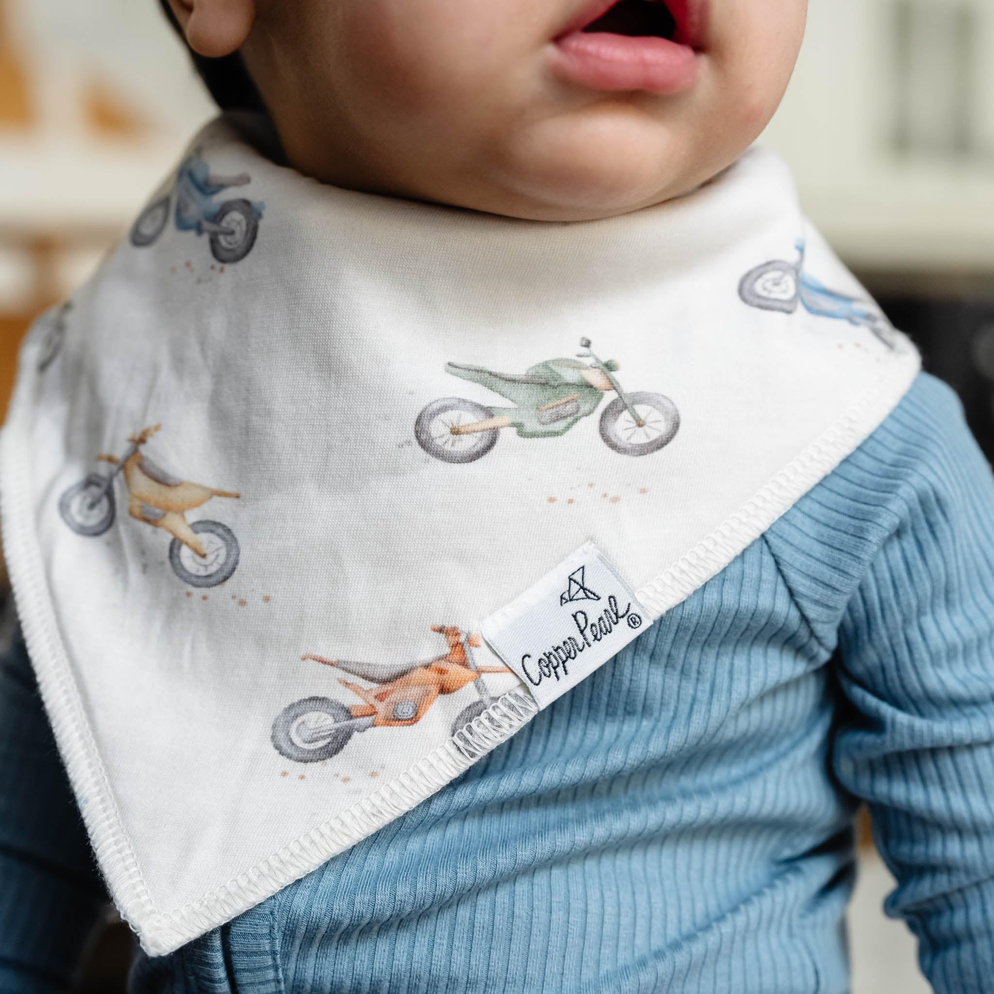 Copper Pearl Baby Bibs for Baby Boy or Girl – Bandana Drool Bibs for Teething, Absorbent Bibs for Eating, Newborn to Toddler, 4 Pack, Ryder