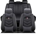 Leather Car Seat Covers Fit for LR Range Rover 2022-2025, 5 Seater Waterproof and Wear-Resistant Seat Cover Interior Accessories(Full Set with Pillow,Black)