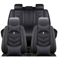 TENDER GLOW Leather Car Seat Covers Fit for LR Range Rover Evoque 2019-2025, 5 Seater Waterproof and Wear-Resistant Seat Cover Interior Accessories(Full Set with Pillow,Black)