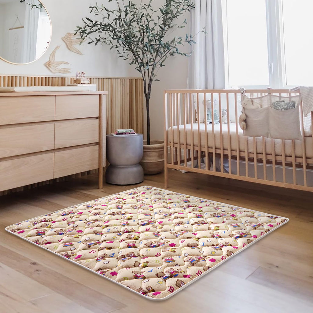 High-Density Foam Baby Play Mat, 47x47 Inches Thicken One-Piece Comfortable and Soft Playmat, Non Slip Machine Washable Floor Mat for Infants, Tapete para Bebes,Toddlers