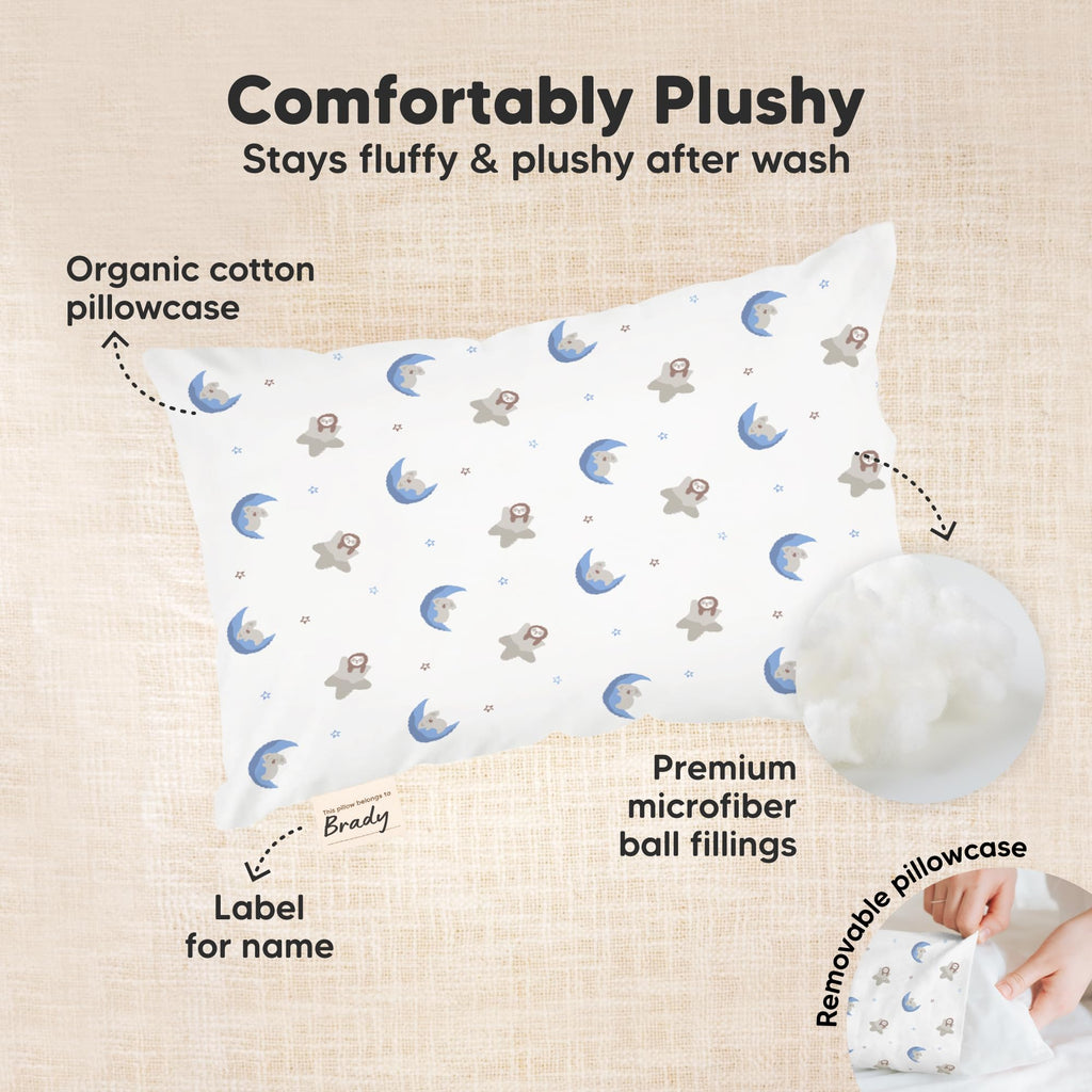 Mini Toddler Pillow with Pillowcase, 9x13 My Dreamy Pillow (Construction)