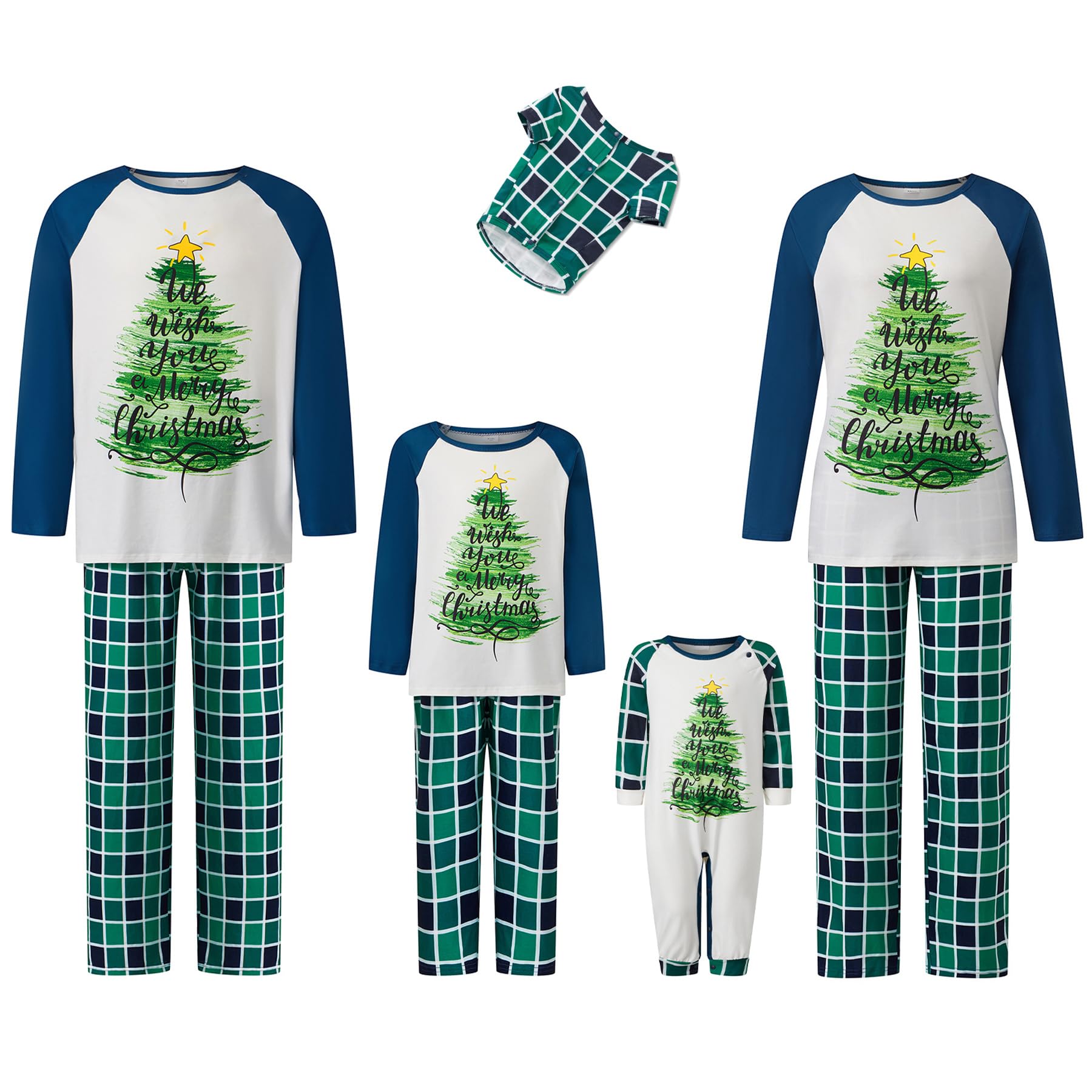 Awoscut Family Christmas Pajamas Matching Pajamas for Family, Xmas PJs Sets Holiday Sleepwear (on-20, Baby, 6 Months)