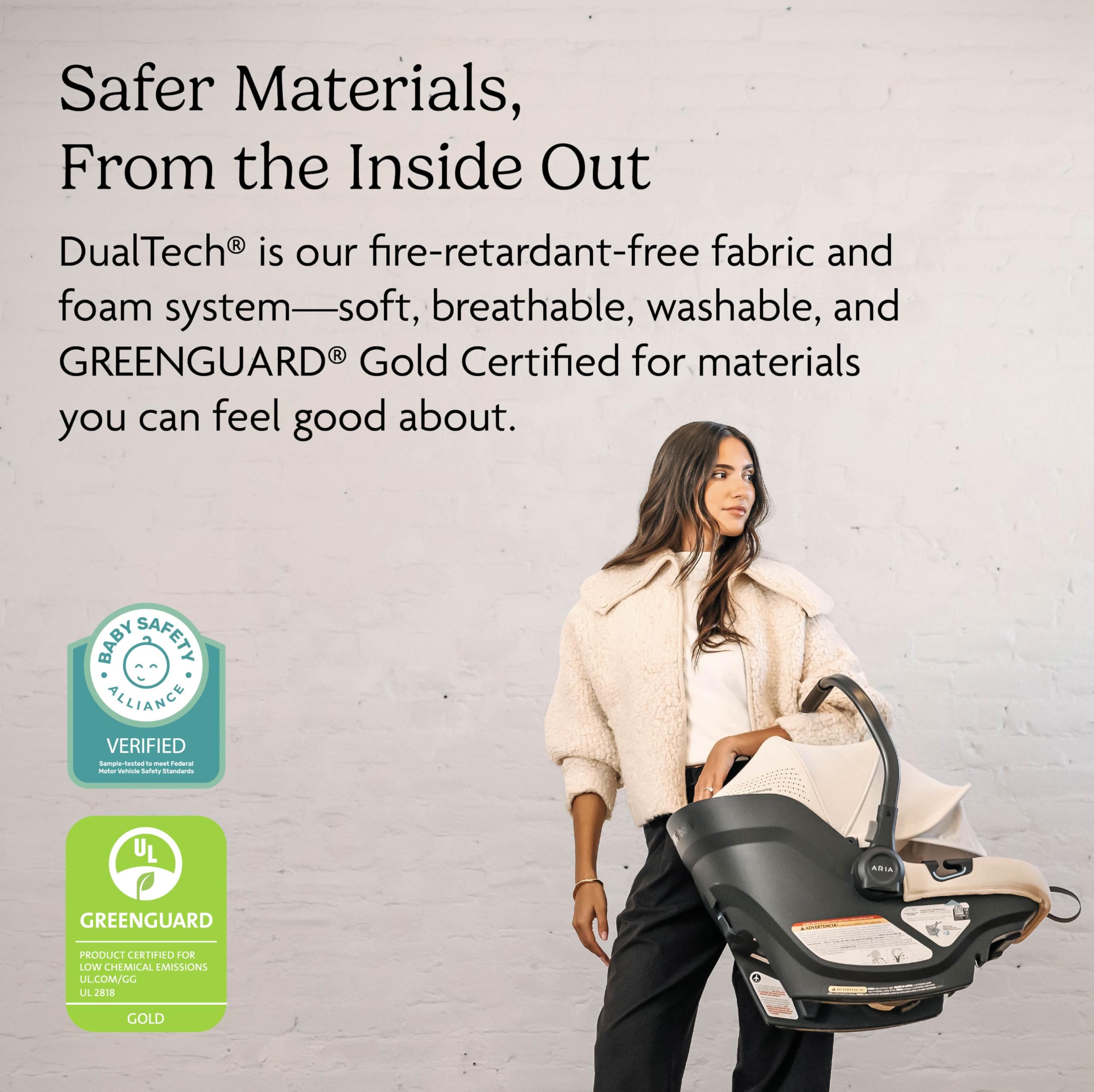 UPPAbaby Aria V2 Lightweight Infant Car Seat - Load Leg + Anti-Rebound Panel - Infant Insert + All-Weather FootCover Included - Direct Stroller Attachment - Greyson (Charcoal Mélange)