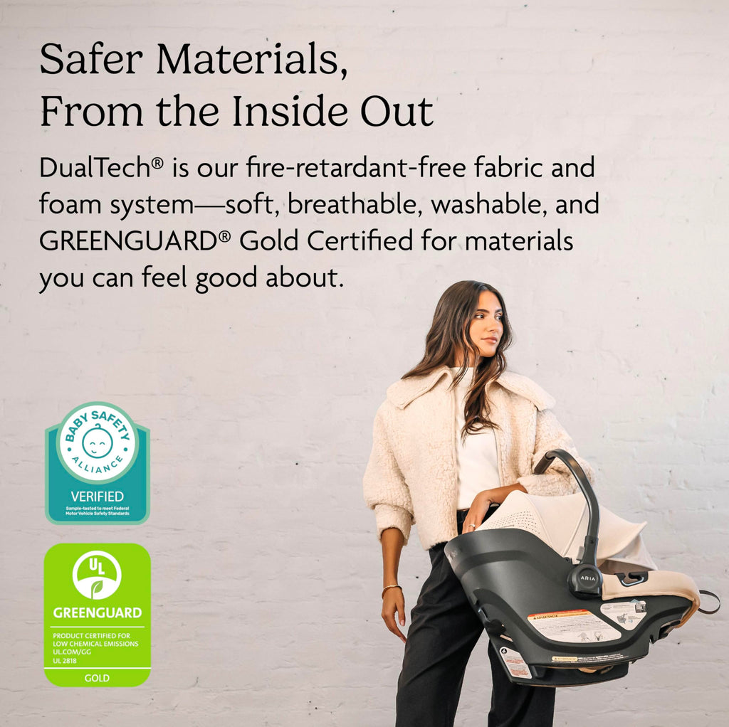UPPAbaby Aria V2 Lightweight Infant Car Seat - Load Leg + Anti-Rebound Panel - Infant Insert + All-Weather FootCover Included - Direct Stroller Attachment - Declan (Oat Mélange)