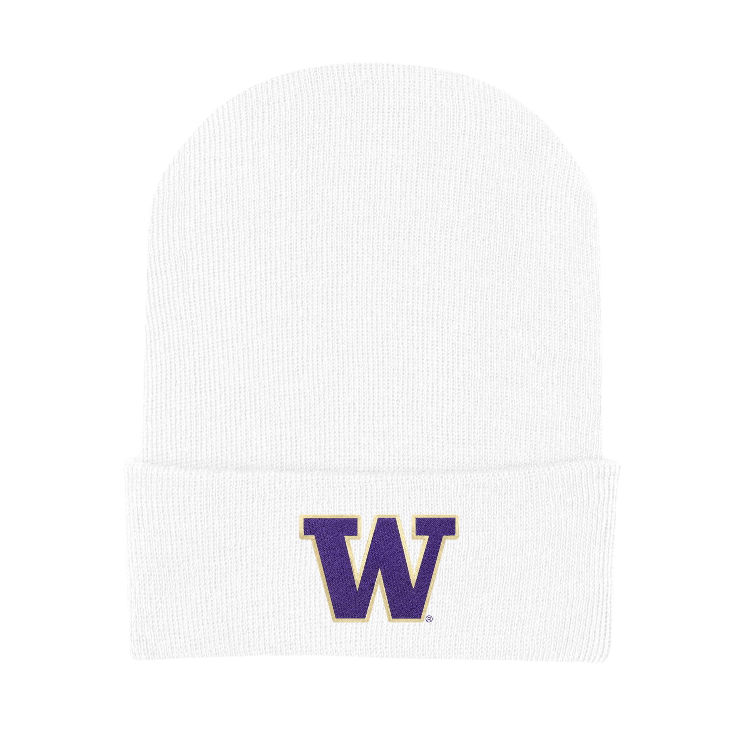 College Baby Infant Knit Cap Washington Huskies Logo - White - Newborn