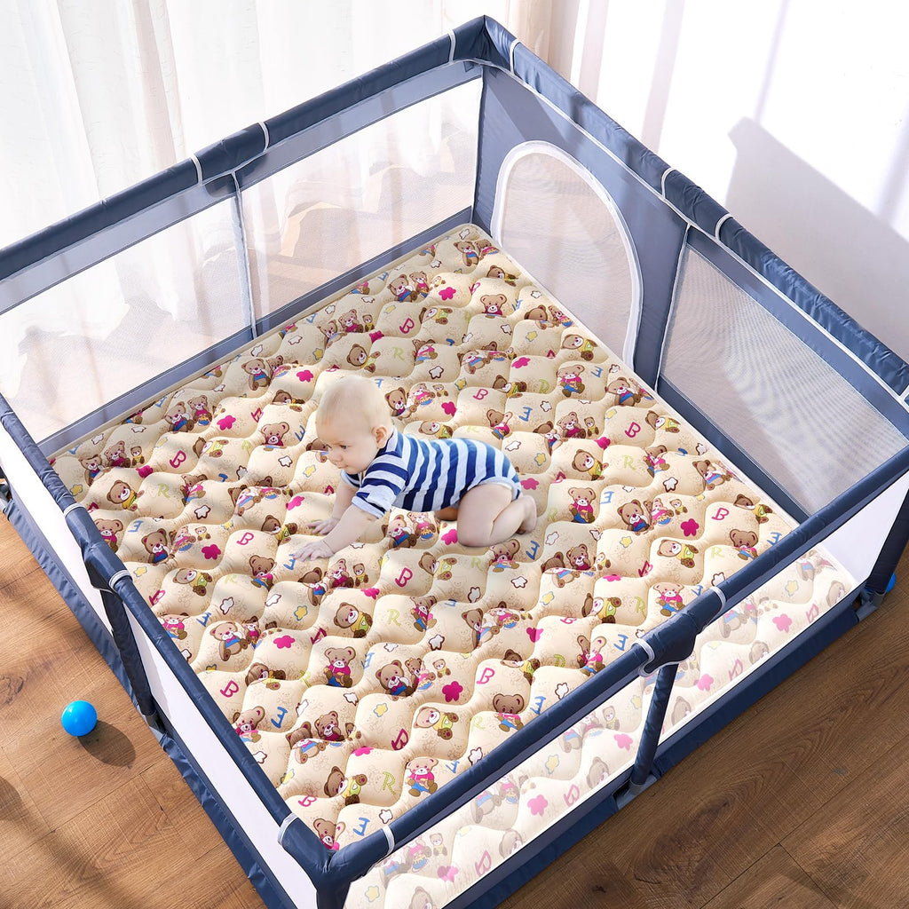High-Density Foam Baby Play Mat, 36x36 Inches Thicken One-Piece Comfortable and Soft Playmat, Non Slip Machine Washable Floor Mat for Infants, Tapete para Bebes,Toddlers