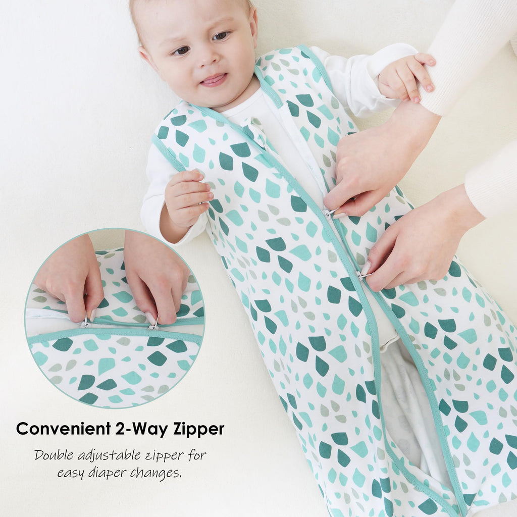 Cute Castle Baby Sleep Sack 6-12 Months - Lightweight 100% Cotton 2-Way Zipper TOG 0.5 Infant Wearable Blanket, Newborn Essentials Toddler Sleep Clothes (3 Pack Green)