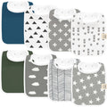 KeaBabies 8-Pack Organic Baby Bibs for Boys, Girls Drool Bibs (Crossroads)