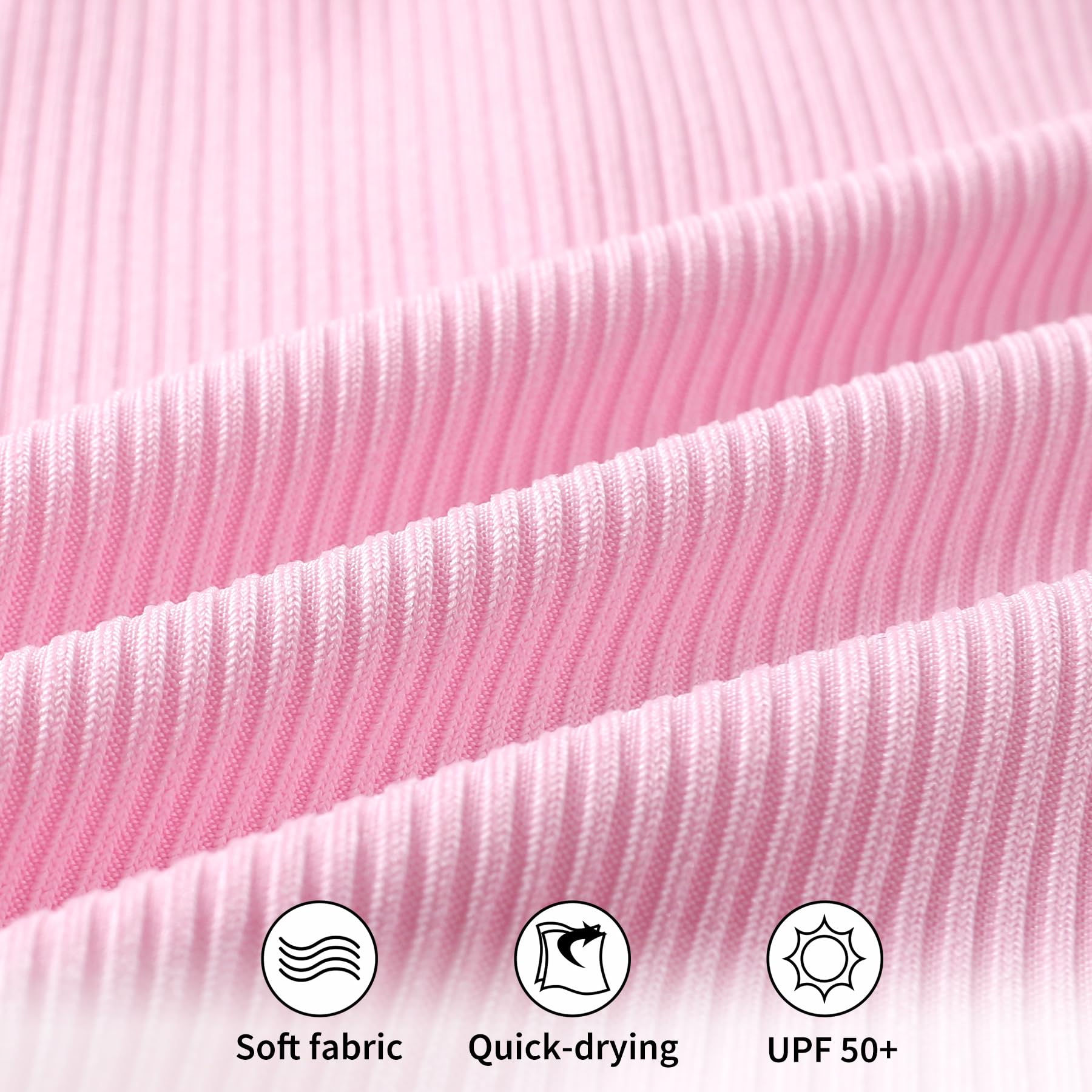 YOUNGER TREE Infant Baby Girls Swimsuit Long Sleeve One Piece Swimsuit Solid Color Bathing Suit with Hat, UPF 50+ (Pink, 18-24 Months)
