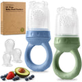 KeaBabies Baby Fruit Feeder 2pk, Silicone Baby Food Feeder,BPA-Free (Slate)