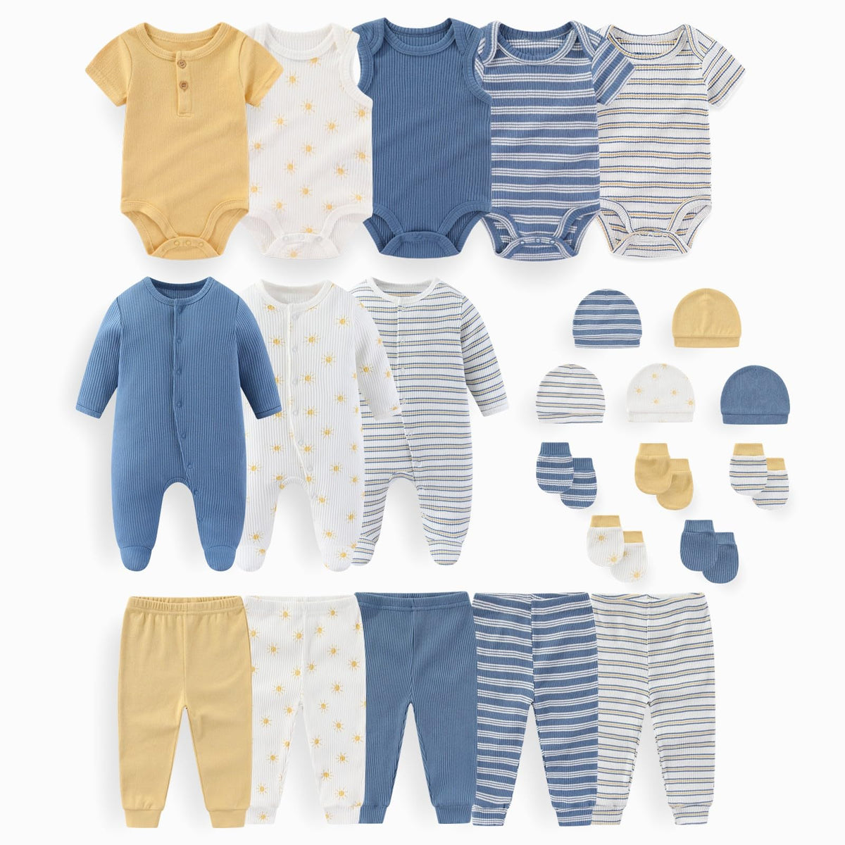 JELYLOVE 23 Pack Baby Boy Girl Bodysuits And Pants Sets New Born Outfits