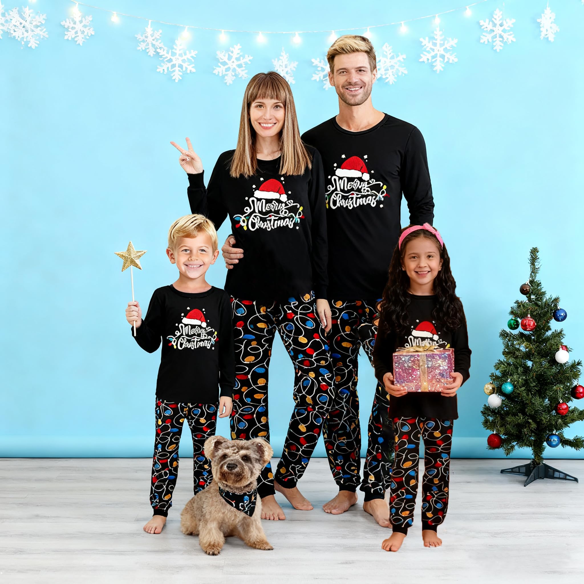 Awoscut Family Christmas Pajamas Matching Pajamas for Family, Xmas PJs Sets Holiday Sleepwear (on-23, Baby, 9 Months)